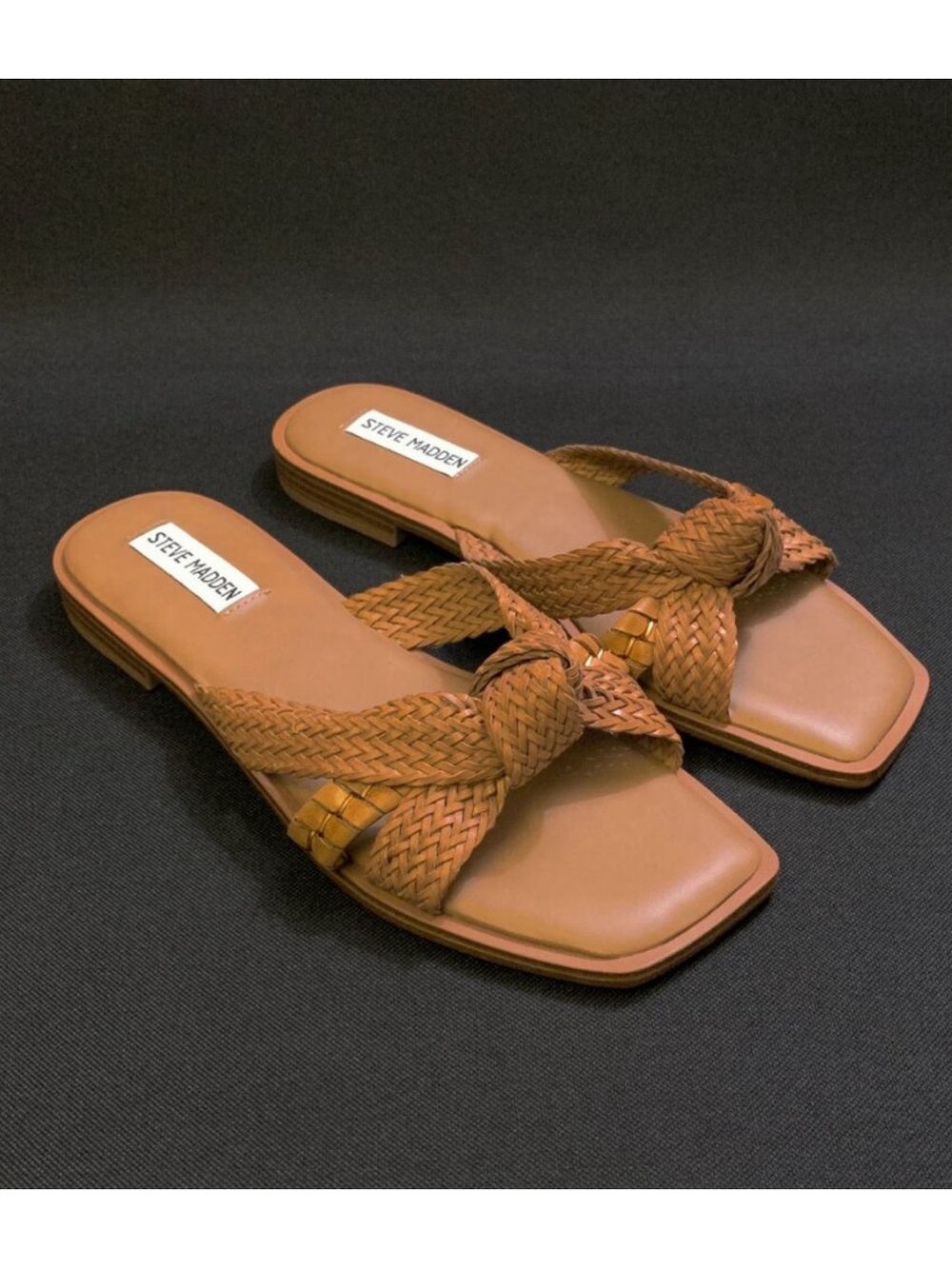 STEVE MADDEN Kerena Sandal Natural Flat Slide Sandals Flip Flops Women’s 8.5 US